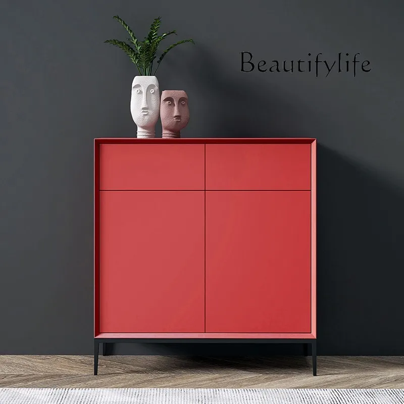 Italian minimalist shoe cabinet, painted home door porch, multi-functional multi-layer locker, simple Nordic cabinet