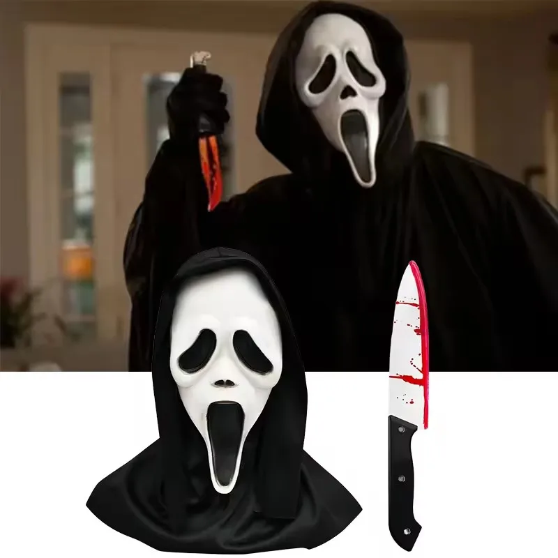 Scream Cosplay Máscara de terror Máscara de decoración de fantasmas para fiesta de Halloween