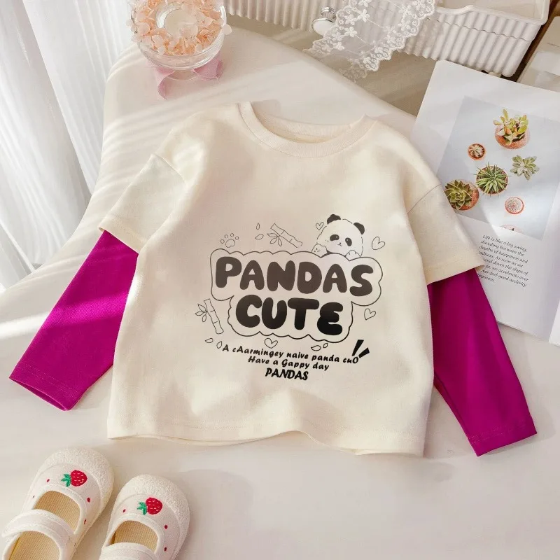Children Long Sleeve Shirt Hello Kitty Anime Kawaii MINISO Cute Cartoon Cotton Children Hooded Top Clothing Gifts for Kids