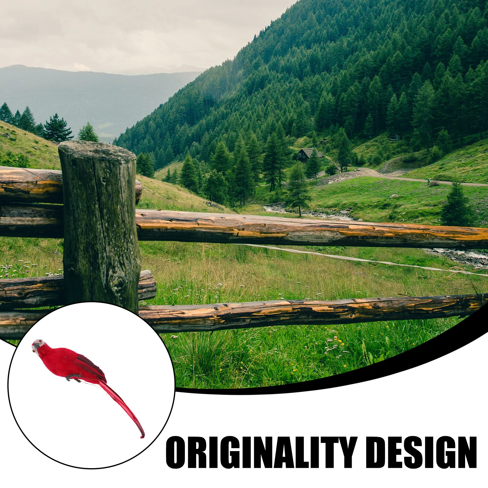 

Realistic Parrot Ornament Made of Duck Plume and Foam for Garden Decor Outdoor Yard Landscape Decoration Vivid Artificial