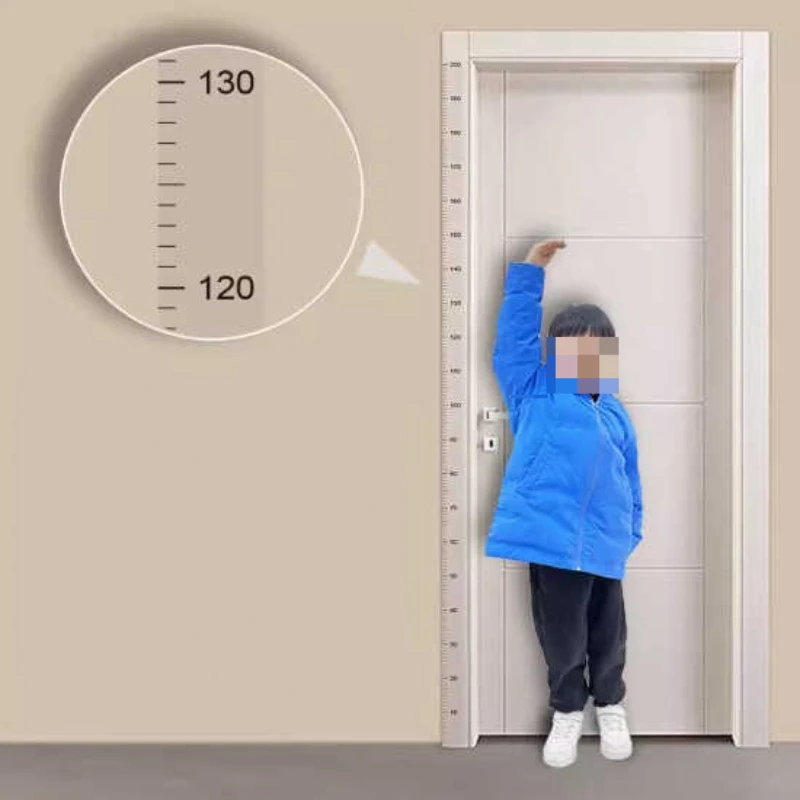 1Pc Transparent Waterproof Wall Sticker Height Measuring Ruler 2 Meter Growth Chart For Kids Household Scale