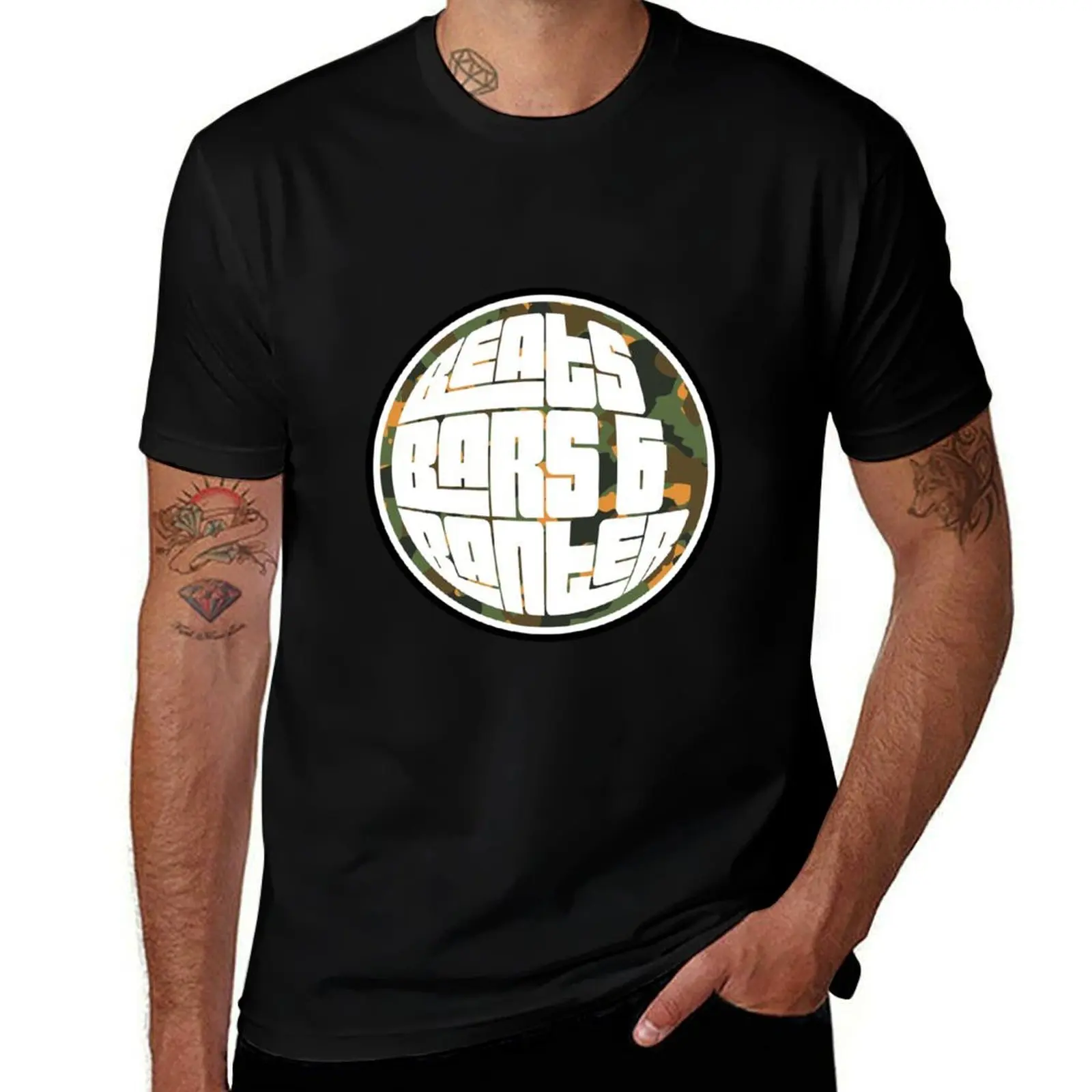Beats, Bars & Banter - Green Camo T-Shirt Stretch Fabric Comfort T-Shirt