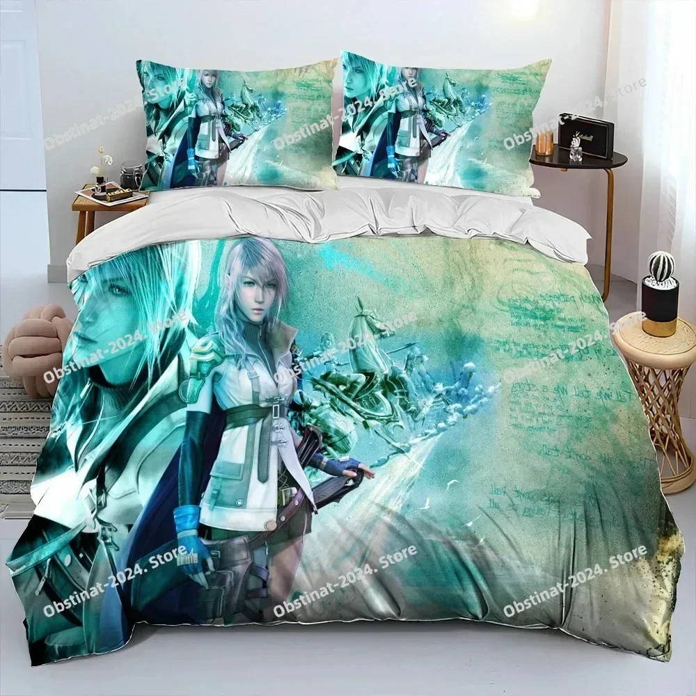 Final Fantasy Series Games Bedding Set Printed Bed Set With Pillowcase Bed Duvet Cover Soft Single Double Queen Super King Size