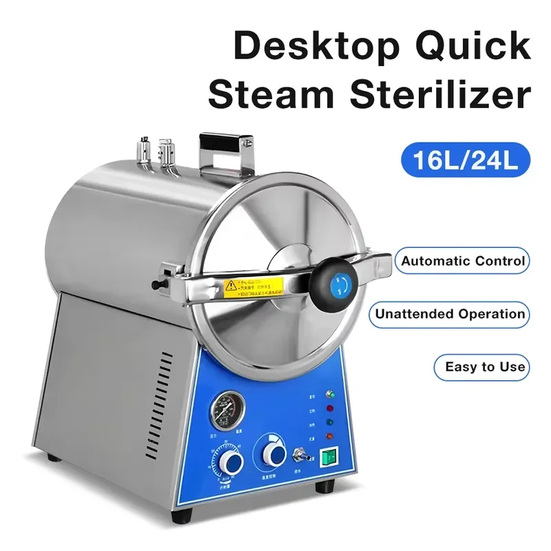 26 Professional Reliable 16L/24L Autoclave Sterilizer High Pressure Steam Sterilizer Compact Tabletop Unit for Laboratory