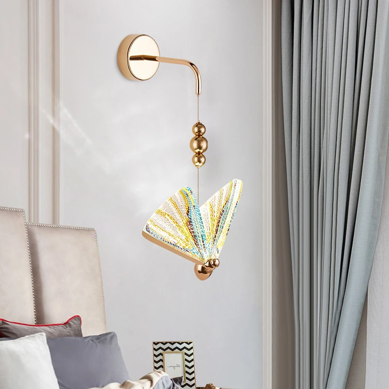 

Modern Led Butterfly Wall Lamp Indoor Bedside Light Fixture Bedroom Sconces Living Room Home Decor Pendant Lighting Spotlight