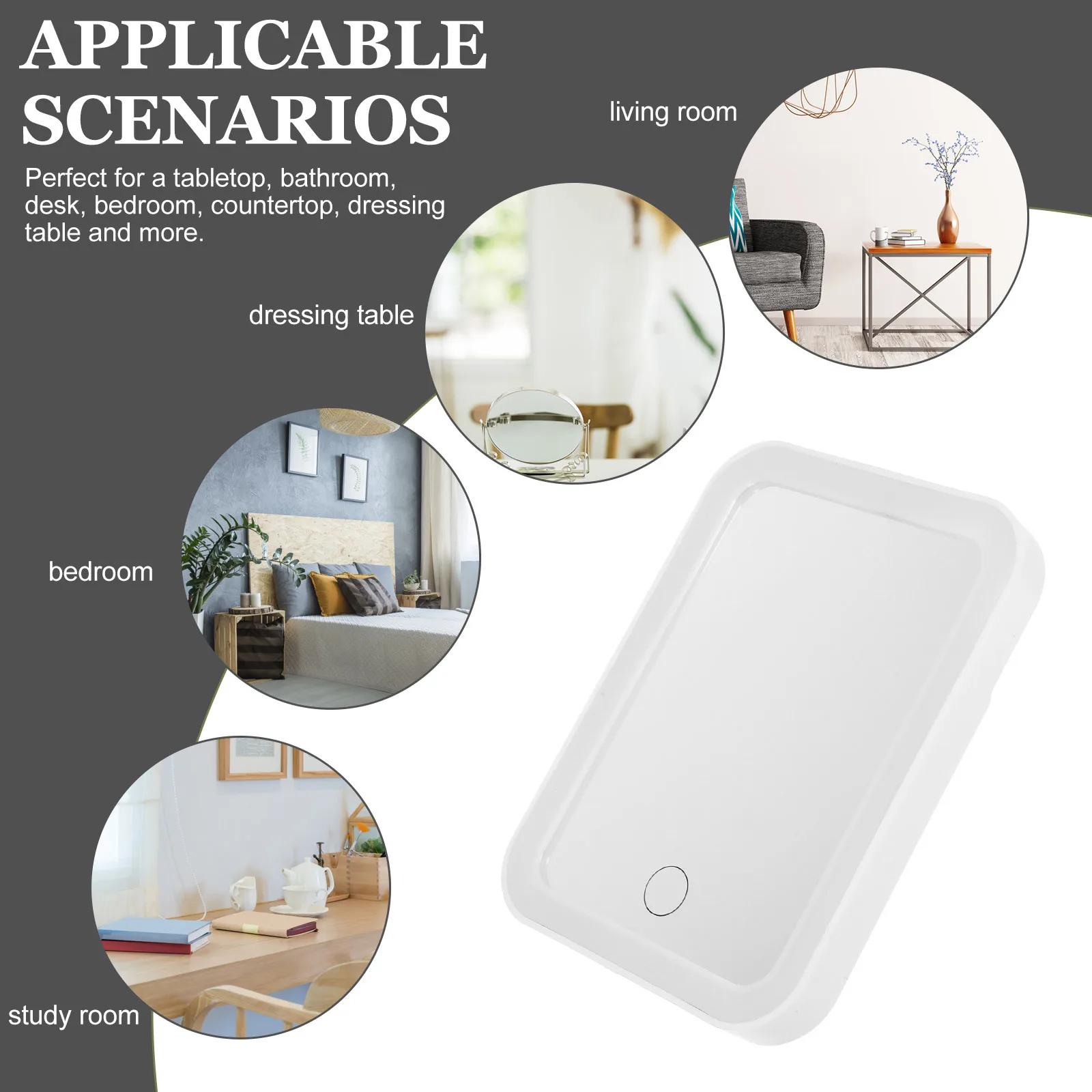 

LED Makeup Mirror Gold-Plated Compact Desktop Vanity Table Makeup Light Mirror Durable High Definition