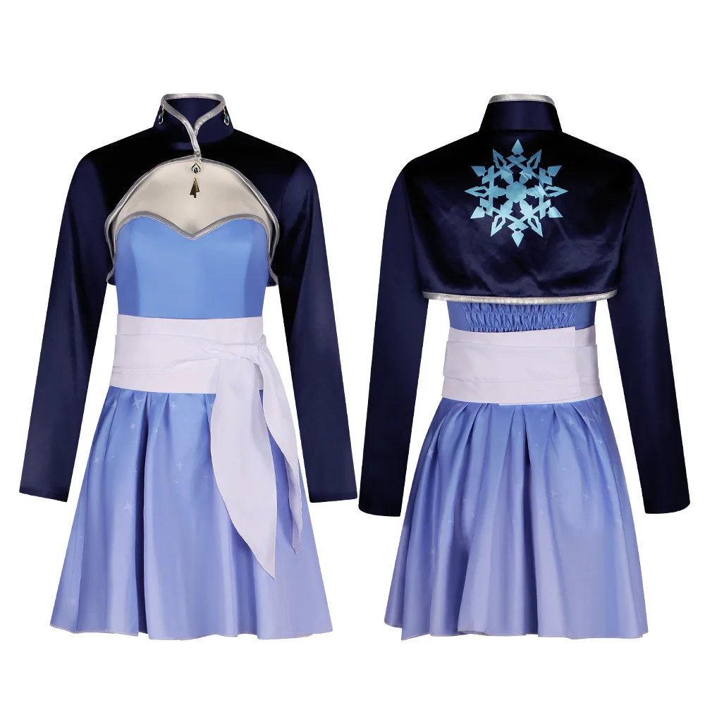 Anime Ijs En Sneeuw Romantiek Prinses Rwby Cosplay Kostuum Vermomming Pakken Vrouw Halloween Cosplay Weiss Schnee Jurk Kleding