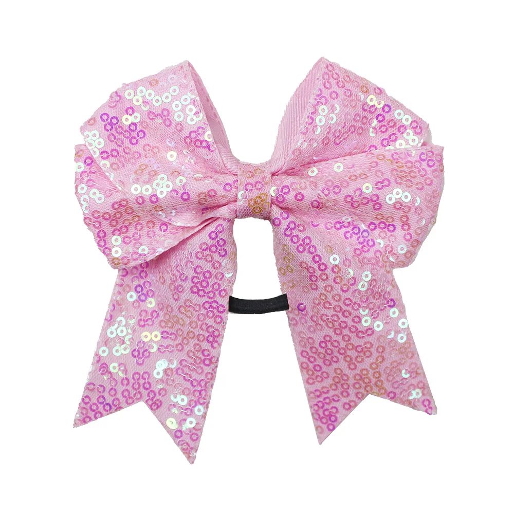 12pcs/Lot Girls Bow Hair Ties Glitter Solid Color Sequin Bows Elastic Swallow Tail Bowknots Hairgrip Hair Accessories for Kids