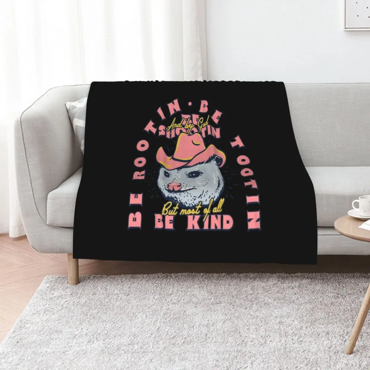 Rootin Tootin - Cowboy Advice, Poss Possum Opossum Throw Blanket Summer Decorative Beds Bed Retros Sofa Throw for sofa Blankets