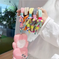 Korean Cute Colorful Braided Rope Phone Chain Pendant Charm Strap Cord Keychain For iPhone 16 15 Lanyard Bag Girl Hanging Rope