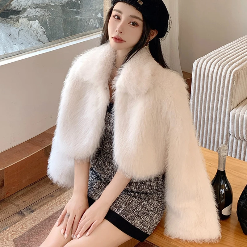 الحلو الكورية فو الثعلب الفراء سترة المرأة رقيق أنيقة الصلبة معطف الشتاء سميكة الدافئة رفض طوق عادية اقتصاص أبلى