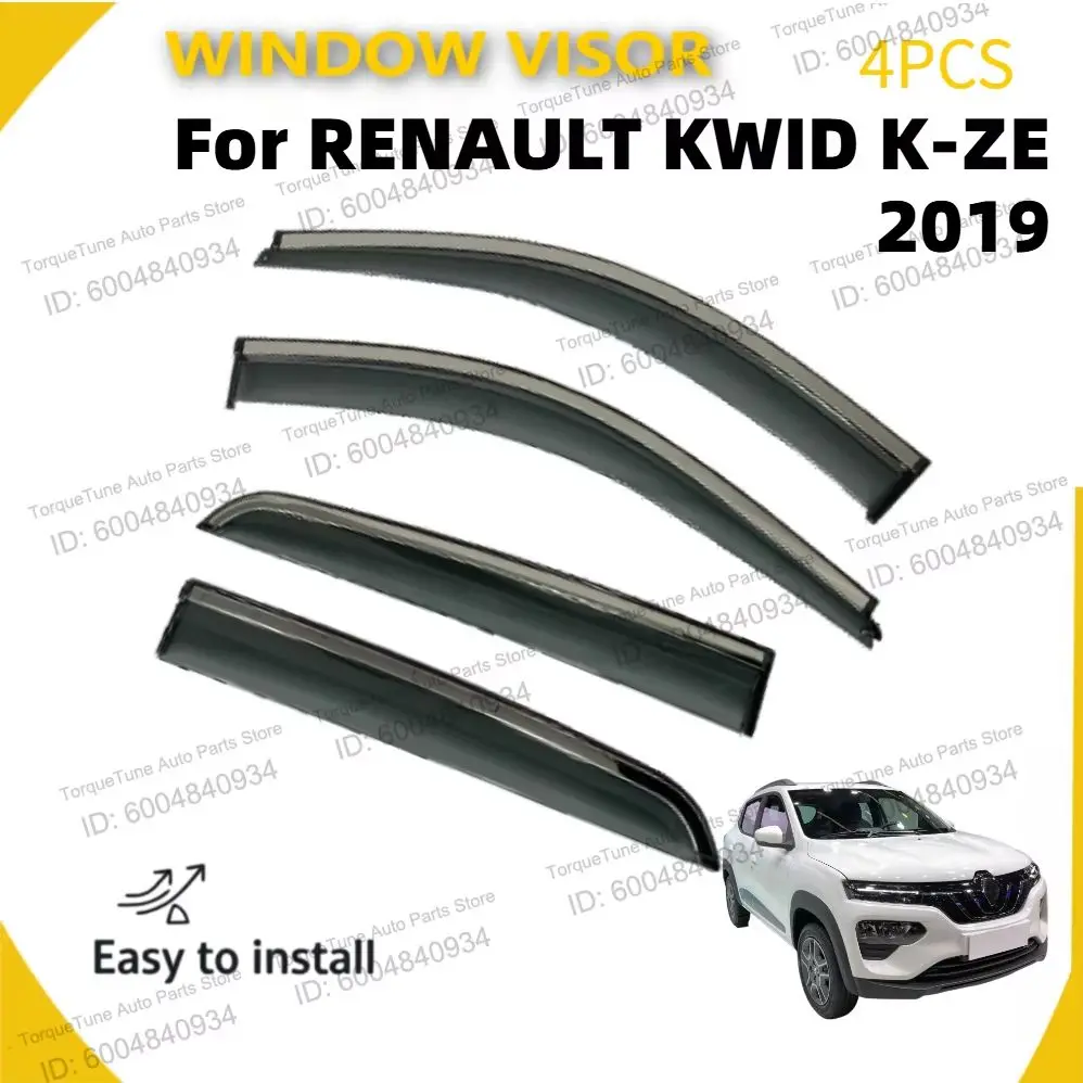Premium Injection Window Visor Wind Deflector For RENAULT KWID K-ZE 2019 Side Rain Guard Sun Shield Auto Trim