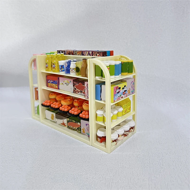 New 1Pcs Doll House Mini Simulation Supermarket Shelves Drink Food Play Snacks Play Home Toy Model