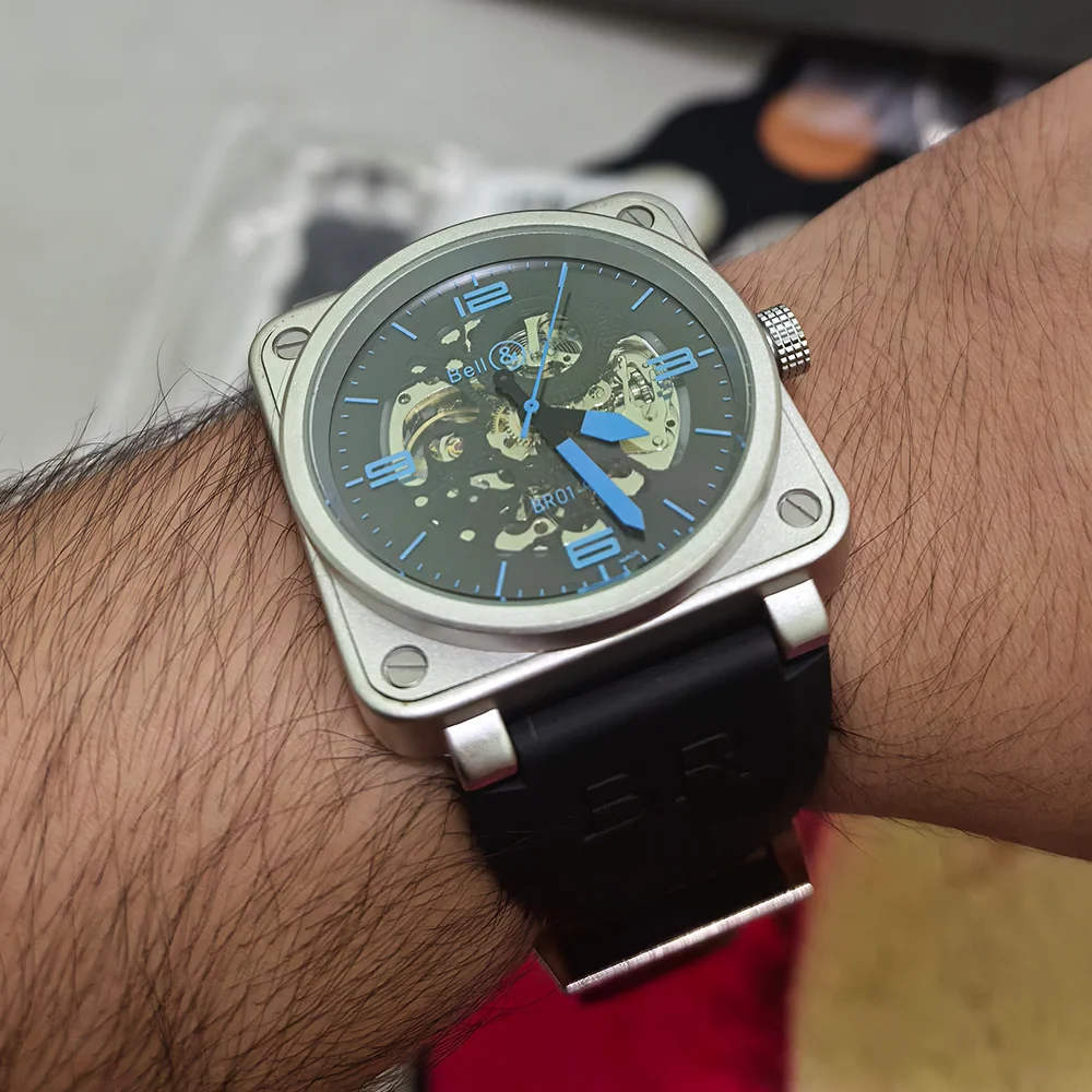 

AAA 888 Luxury Hollow Original Brand Watches For Mens High Quality Square Automatic Mechanical Watch Business AAA Male Clocks