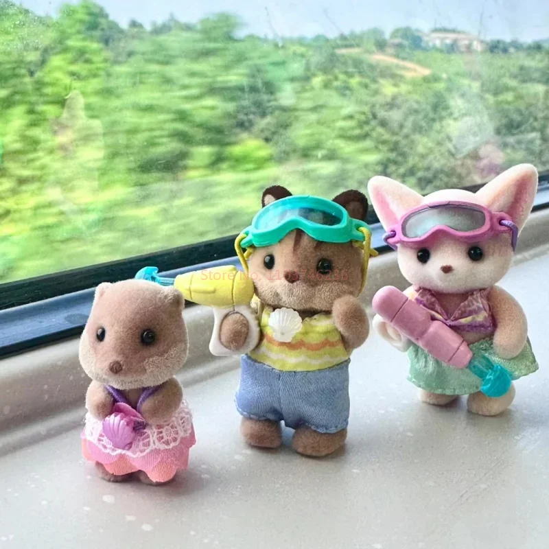 Sylvanian Familien Anime Figur Serie ein Set Kawaii niedlichen Puppe Dekoration Modell Anhänger Kinder Spielzeug zimmer Ornament Mädchen Geburtstags geschenk