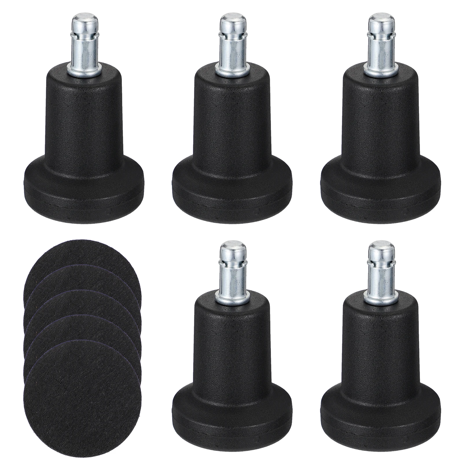 

5 Pcs Black Chair Wheels Replacement Non-slip Mat Office Casters Desk Metal Furniture Shockproof Nonslip Carpet Computer Foot