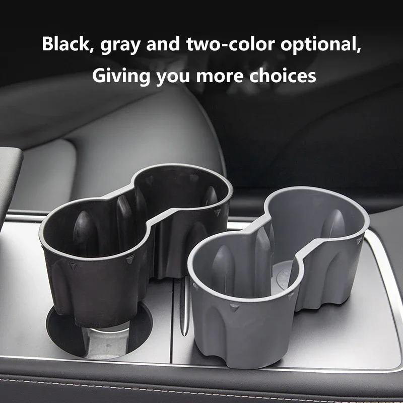 Water Cup Holder For Tesla Model3/Y Central Control Storage Box Beverage Non-slip Double Hole Insert Car Accessories Interior