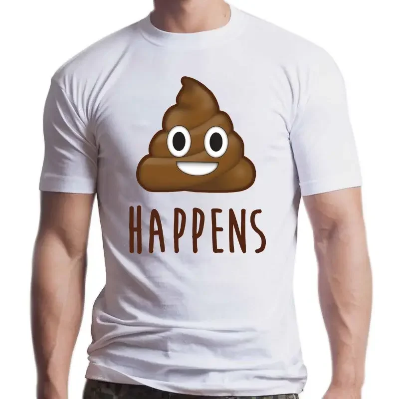 New Men Short sleeve tshirt Shit Happens   Funny   T Shirt Women t-shirt