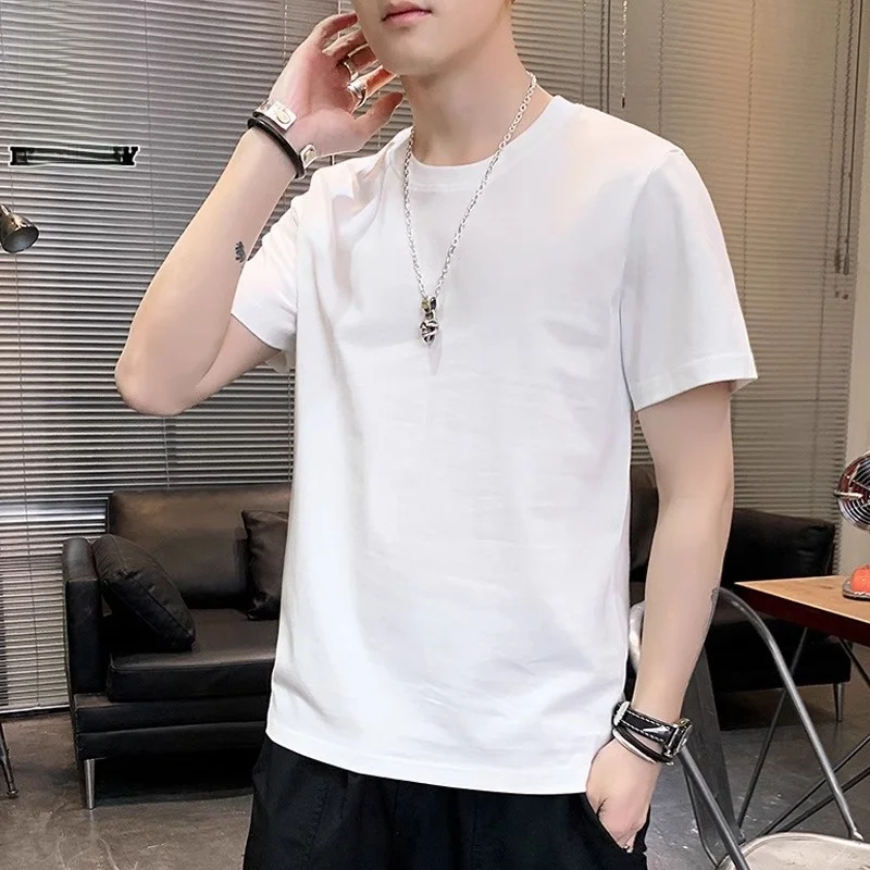 

Men's ort Sve T-irt Pure Cotton Casual Loose Fit Summer White f Sve Body irt Youth Sport Anti-Wrinkle
