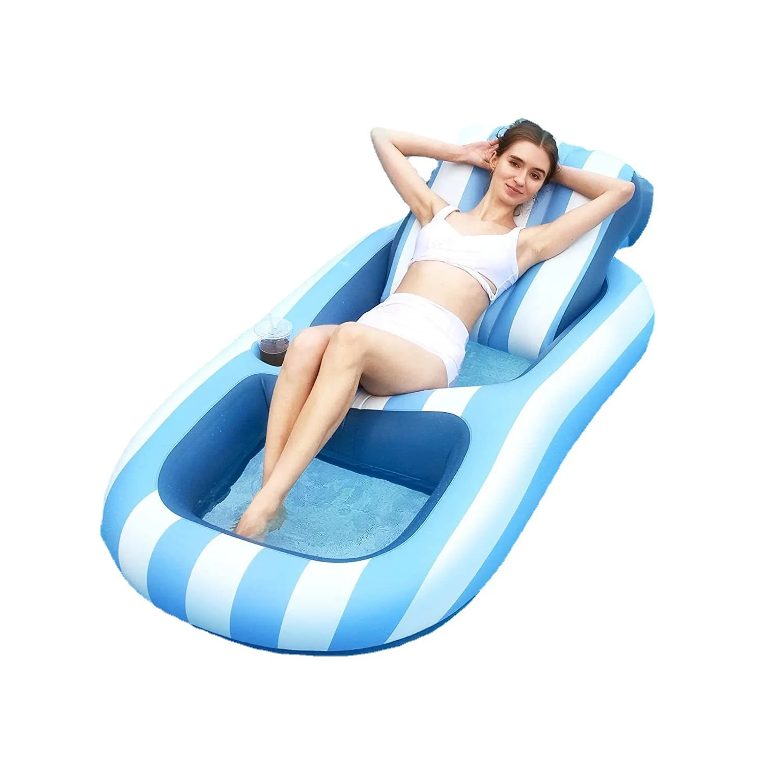 

New Cross-border Inflatable Floating Flat Inflatable Floating Bed Mesh Lounge Chair Floating Water Leisure Sleeping Lounger