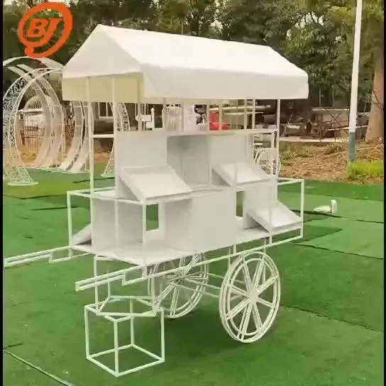 Wrought iron mobile flower stand outdoor float stall floor-to-ceiling decorative stall car