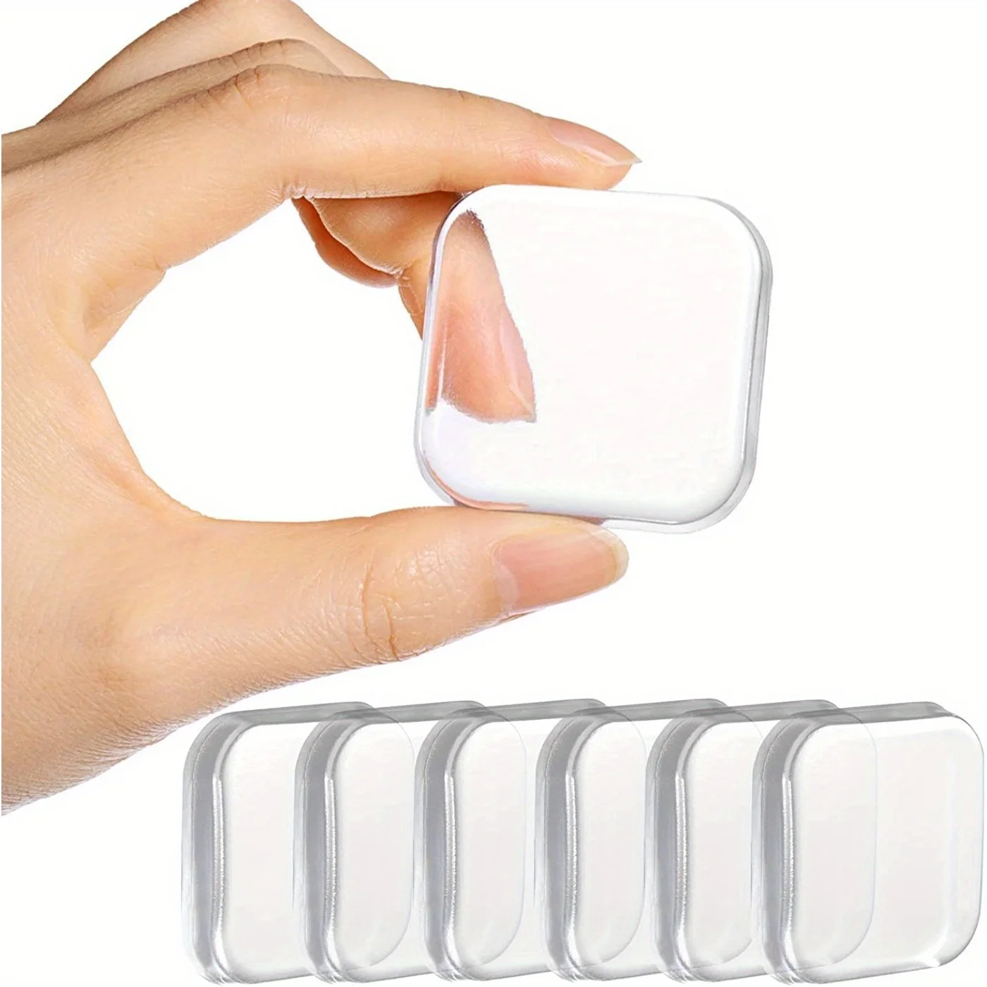6-Piece Self-Adhesive Door Block Wall Protector - Soft Transparent Rubber Buffer Shield for Home and Office, Shock Absorption