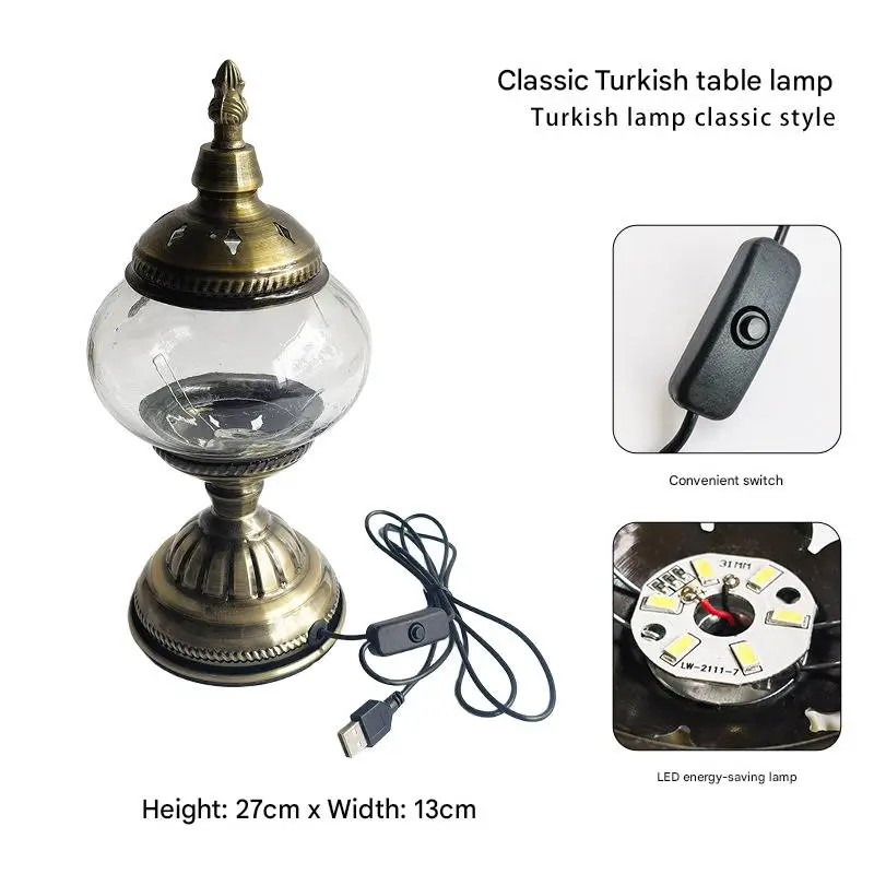 Handmade DIY Mosaic Plain Embryo LED Desk Lamp European Soft Light USB Nightlight Bedroom Bedlight Craft Supplies Lamp