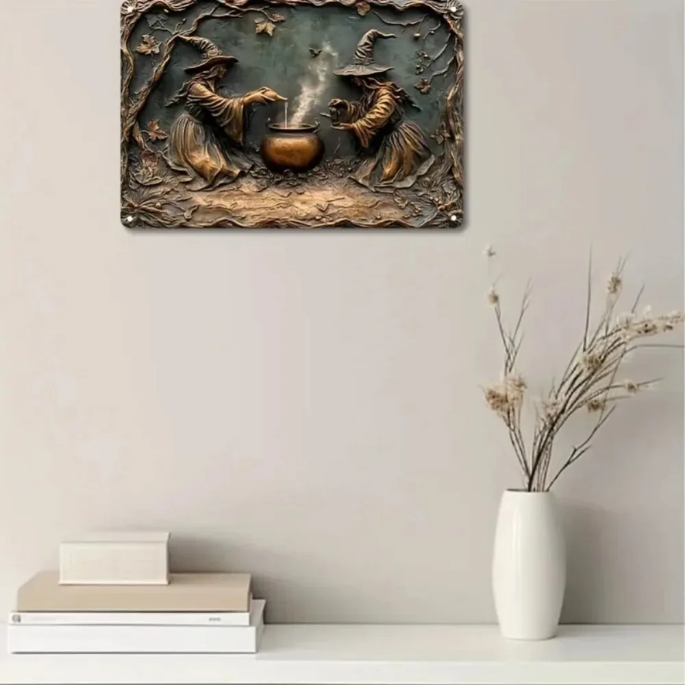 Vintage Witch Alchemy Square Aluminum Sign - Decorative Wall Poster for Bar/Restaurant/Living Room Decor view 2