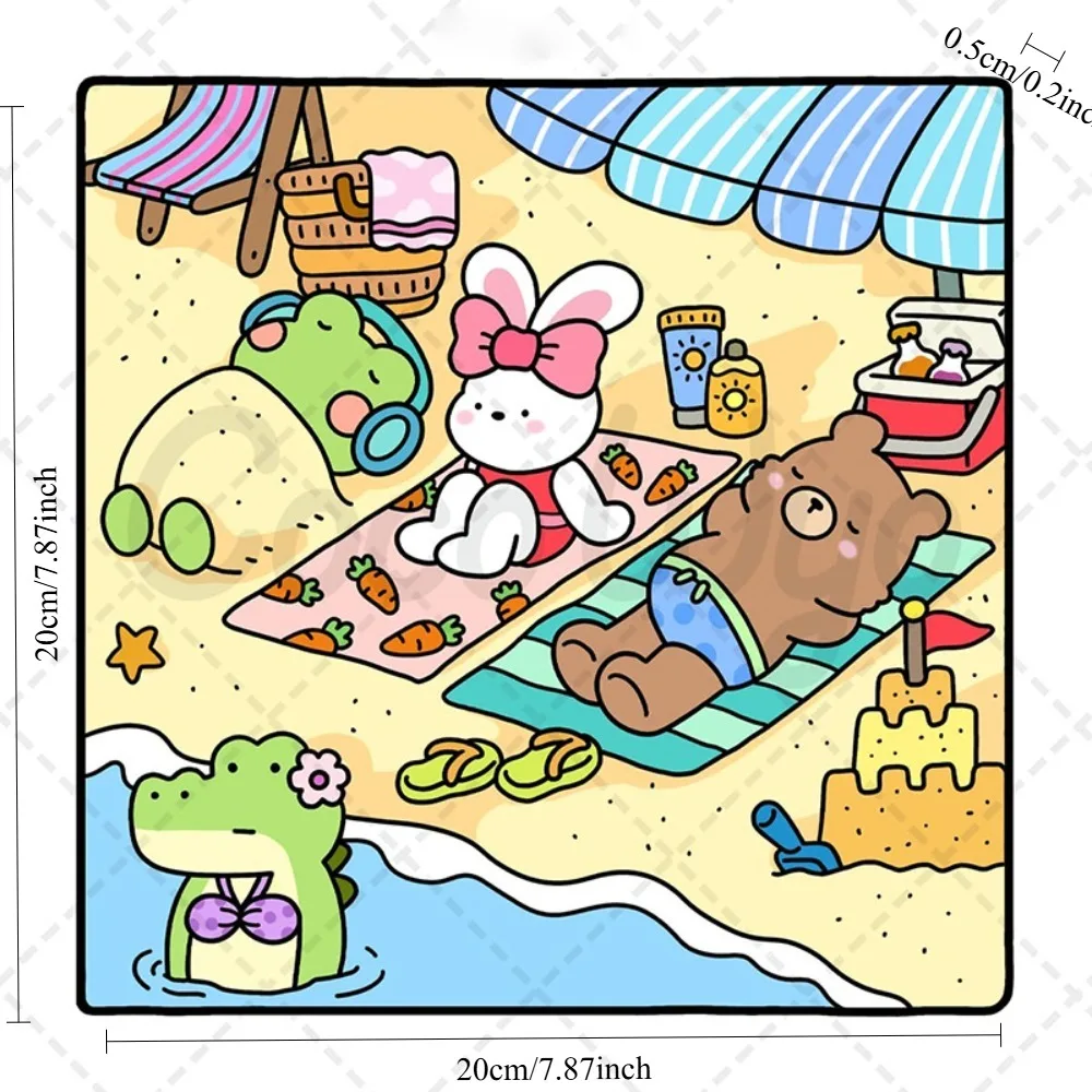 Cute Animal Character Coloring Book Easy Beginner Colouring Book for Adults Teens Relaxation Stress Relief Art Drawing Supplies