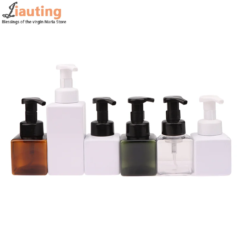 250/500ml Refillable Square Mousse Foam Bottle Pump Liquid Soap Dispenser Hand Sanitizer Bottle Cosmetic Container For Kitchen