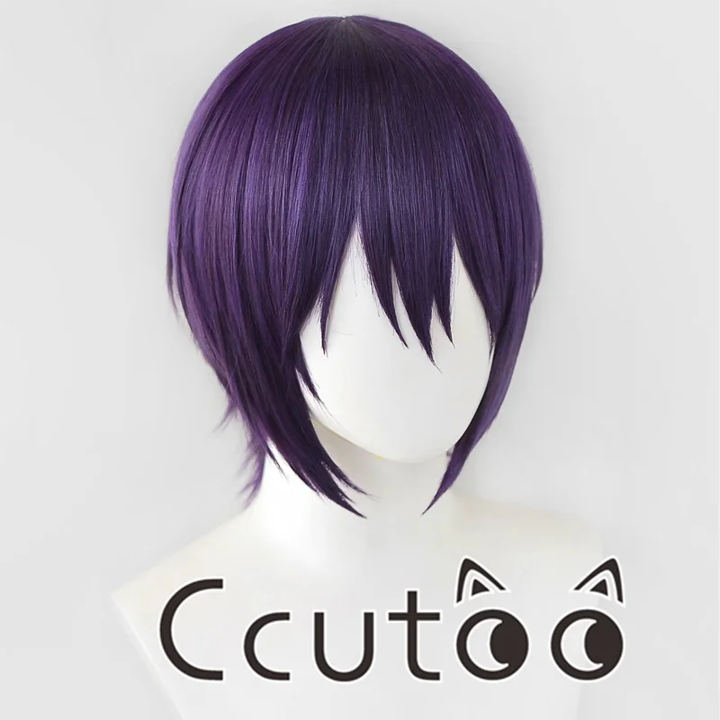 

Аниме Takasugi Shinsuke Noragami Yato Черный Фиолетовый Короткие Синтетические Волосы Косплей Парик + Кепка Для Парика