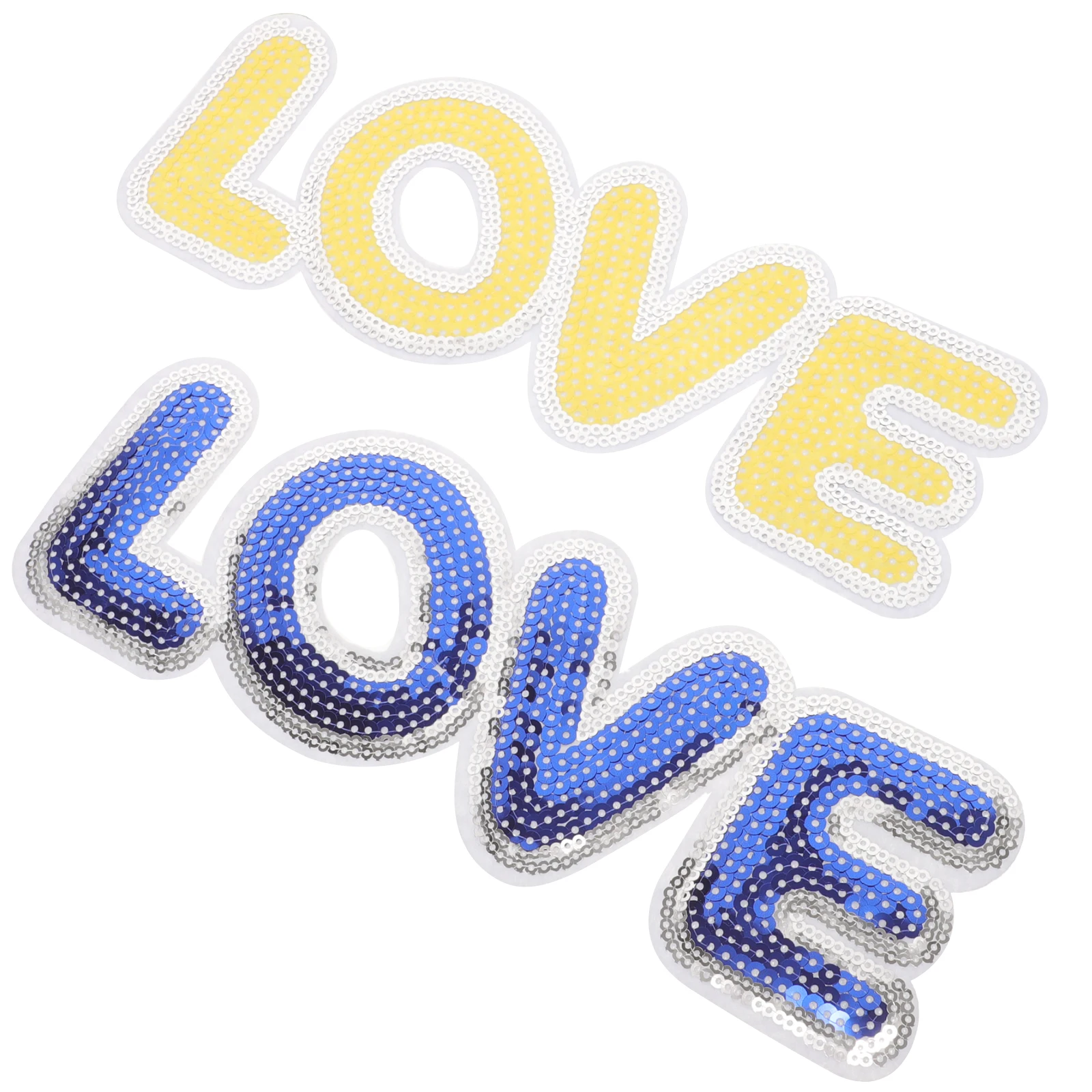 2 Pcs Embroidered Letter Patches Embroidery Roses Cute Applique Clothing Sew on Sequins