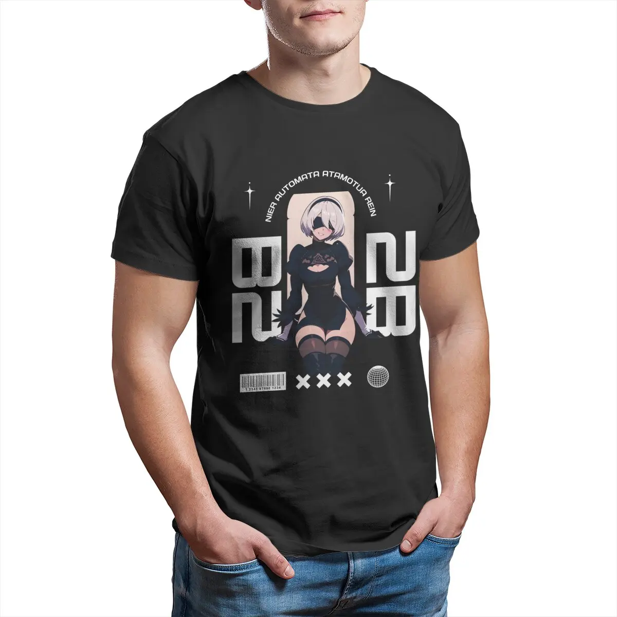 

Anime art b2 YorHa No. 2 B - Nier Automata video game T Shirts 100% Cotton printed Clothes Hipster Classic T-Shirts