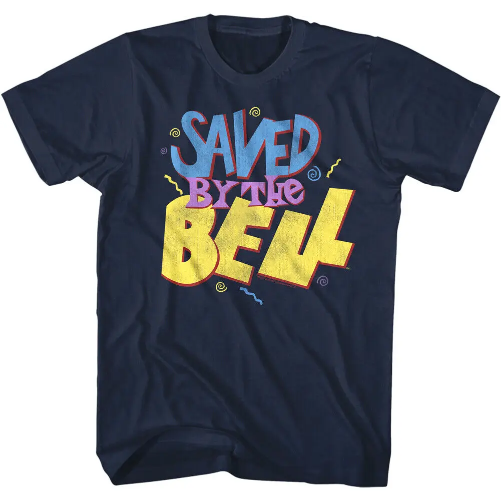 

Saved by The Bell Faded Logo Men's T Shirt Vintage TV Show Merch 90s Tee