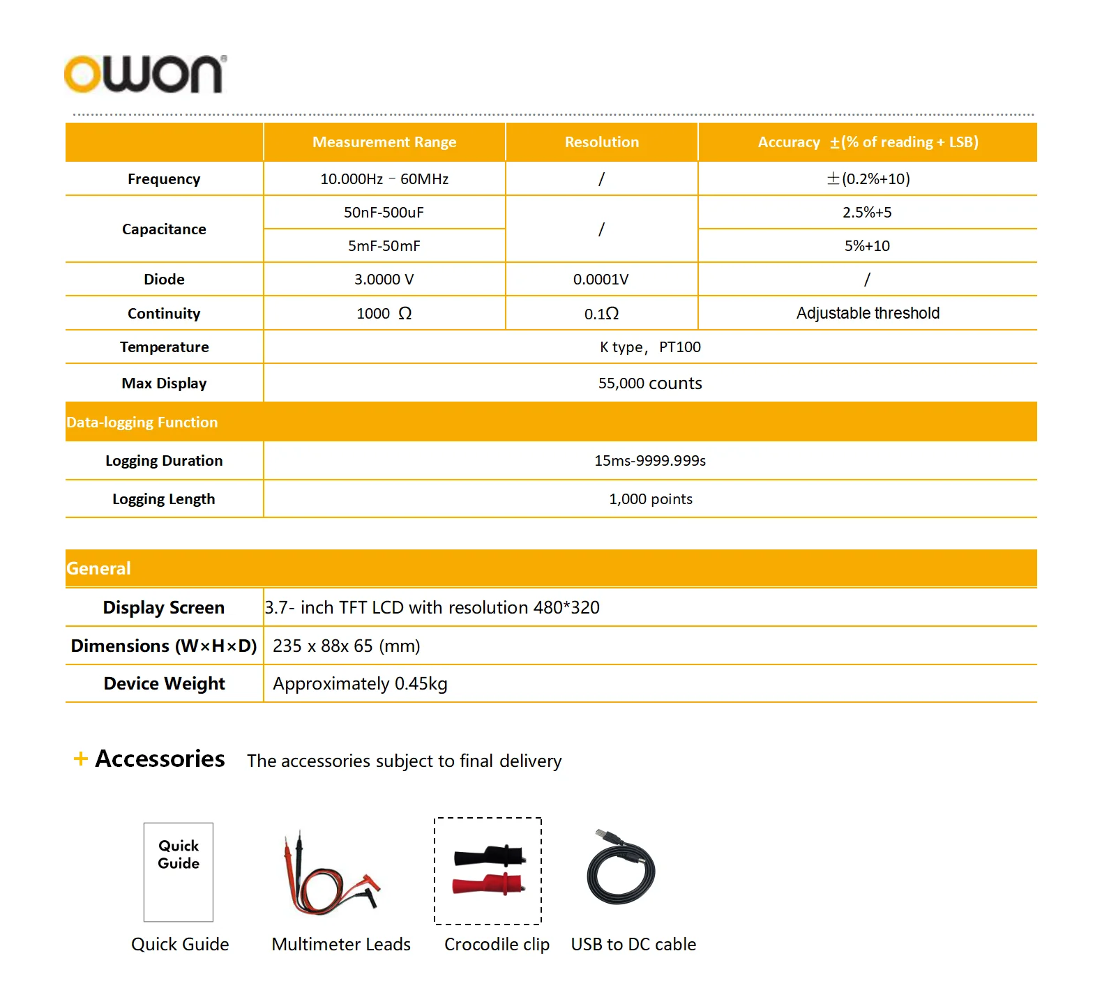 OWON XDM1041 XDM1241 4 1/2 Digitalmultimeter Tragbare Tischgerät True RMS DC/AC Strom Spannung USB Multimetro Tester Messgerät SCPI – Detail 16