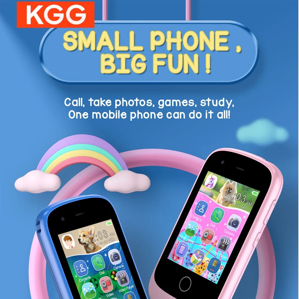 KGG Kids ساعة ذكية SOS 2G دعوة الهاتف ساعة 17 ألعاب كاميرات مزدوجة التقاط صور فيديو سجل تشغيل الموسيقى آلة حاسبة كتاب الصوت