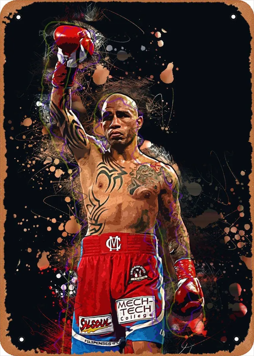 Miguel Cotto Vintage Sports Poster Metal Tin Sign 8x12in(20x30cm)—Retro Poster gift,bar, cafe, restaurant wall decor art