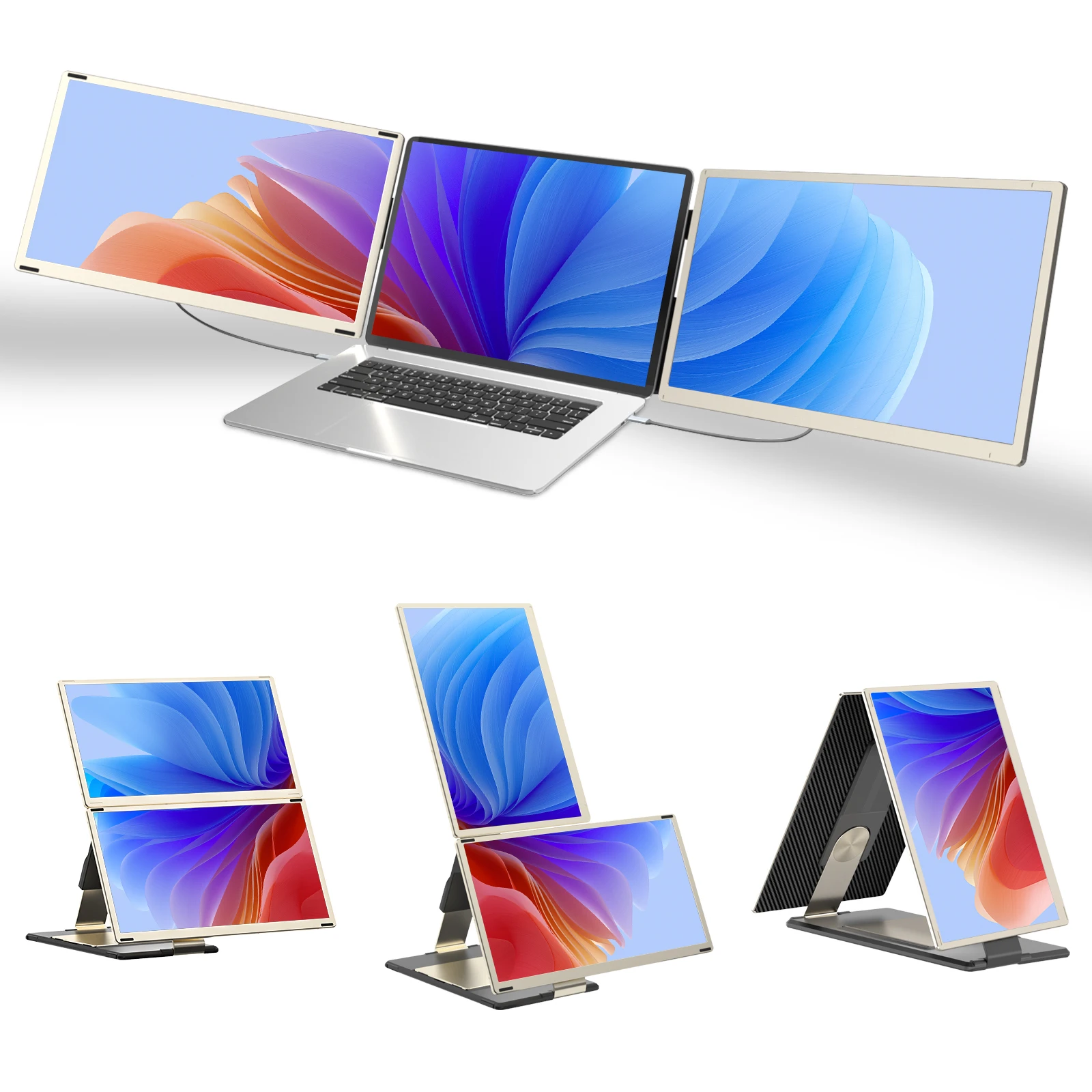 

2025-дюймовый портативный двойной экран FHD 1080P IPS S6 высокой яркости со съемным USB Type-C Plug Play для ноутбука, тройные внешние мониторы