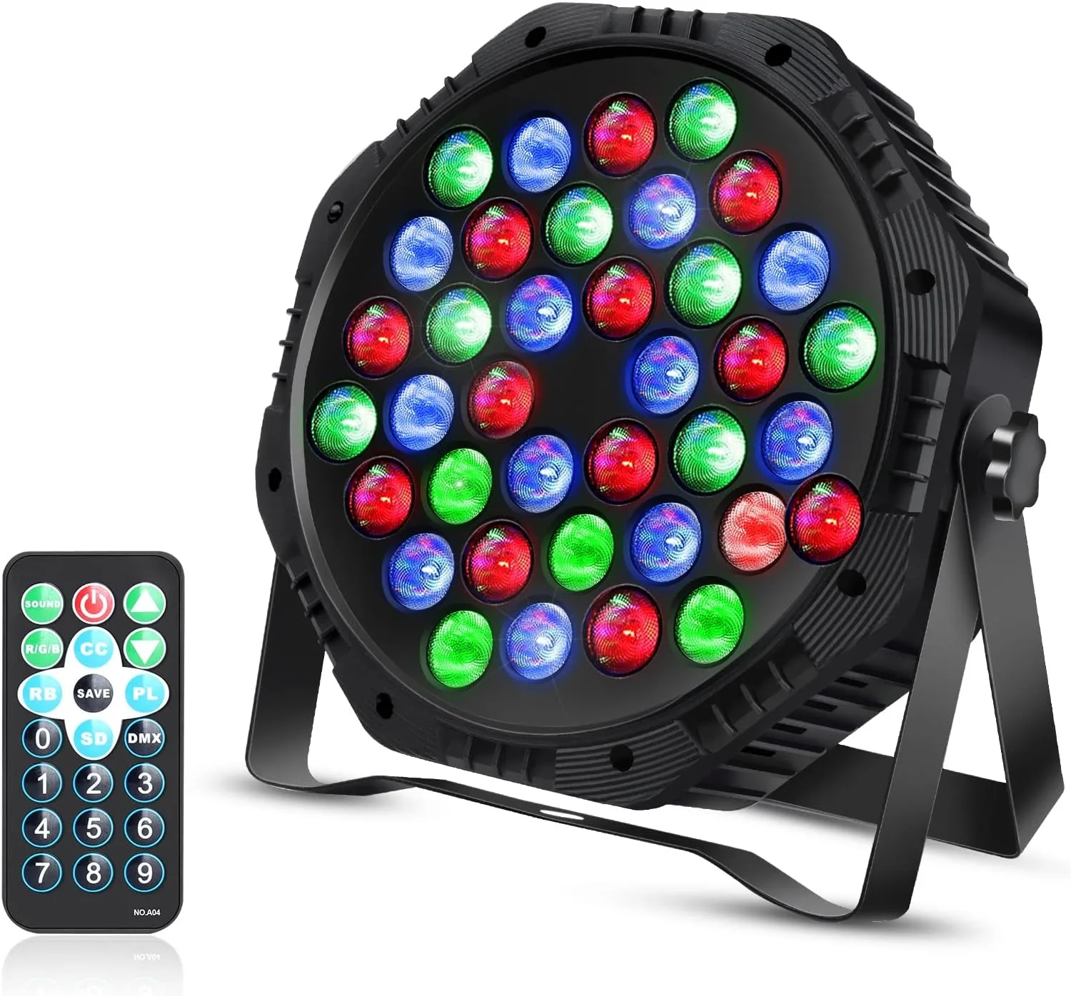 

36LED RGB Par Light with Remote, Sound Activated DMX Stage Lighting for DJ Bar KTV Wedding Party Christmas Atmosphere Lamp