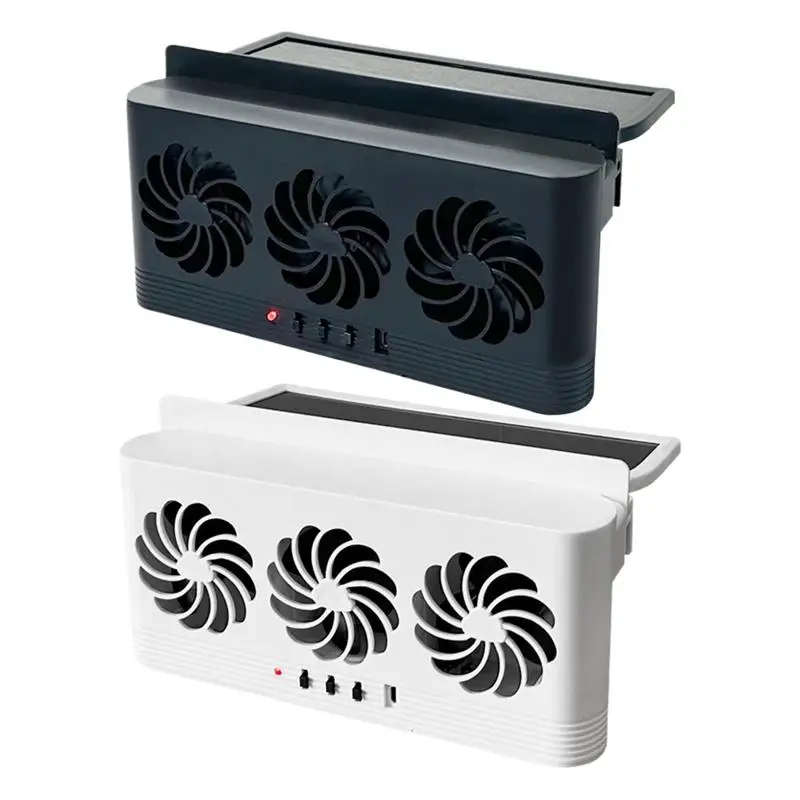 

Solar Powered Car Exhaust Fan 3 Head Cooling Ventilation Fan Electric Front Rear Seat Interior Cooler For Vehicle Truck SUV