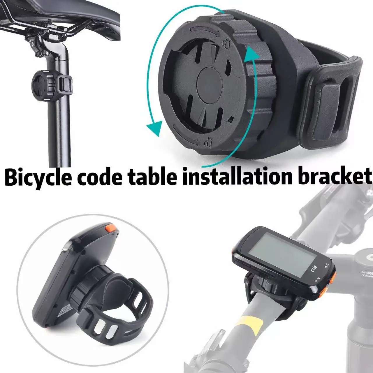 Montagehalterung für Fahrrad-Code-Tabelle 360 ° Drehbarer Codetabellenhalter Rücklichtbasis