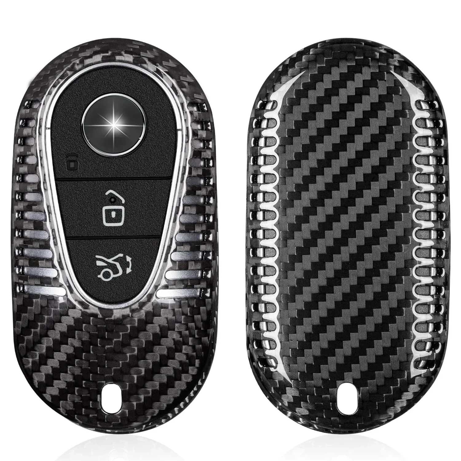 Carbon Fiber Key Cover For Mercedes Benz EQS450+ 2020-2023, Key Fob Shell Case Protector For Benz G-Class E-Class 2020-2023