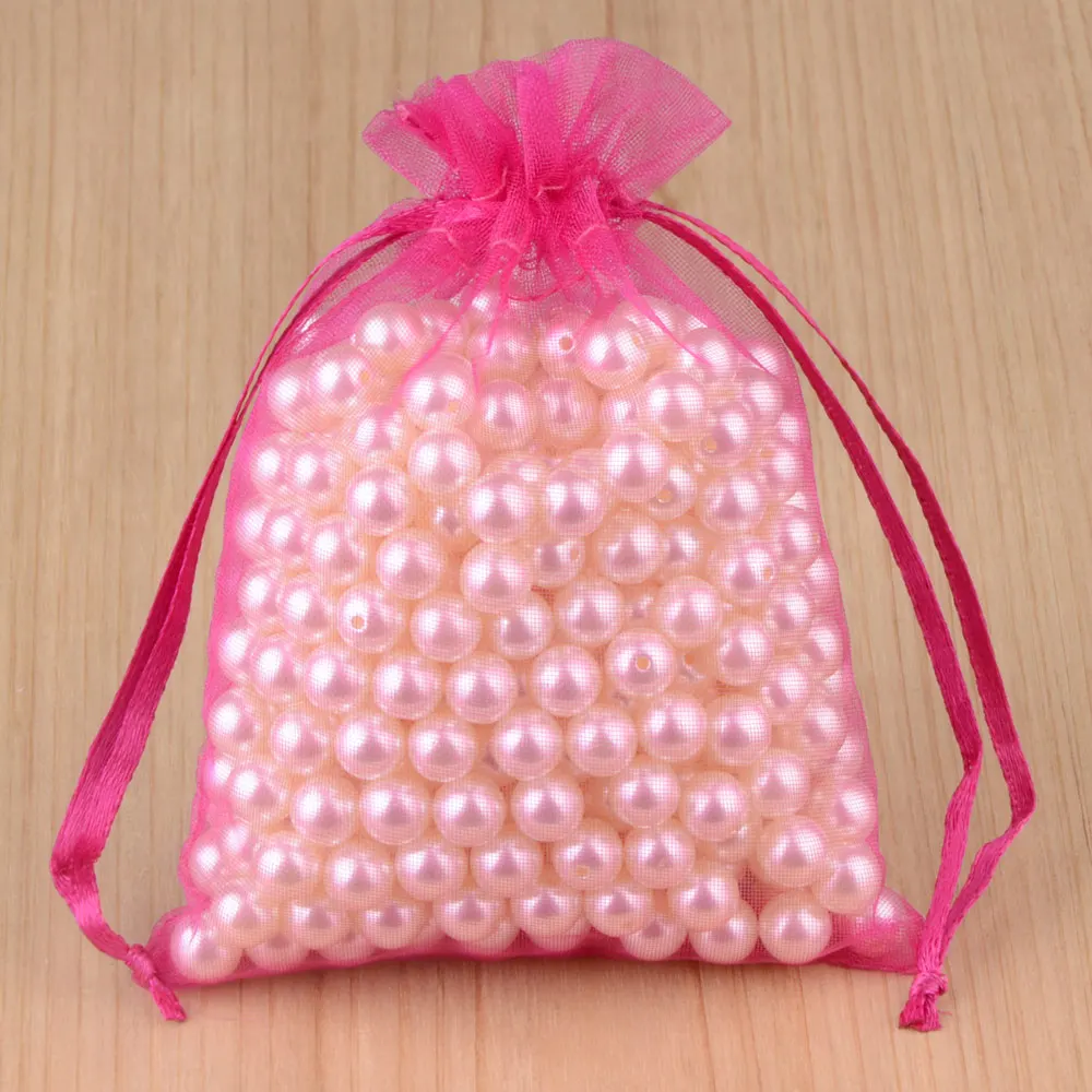 100 stücke 24 Farben Schmuck verpackung Tasche 5*7 7*9 9*12 10*15cm Organza Taschen Geschenk Aufbewahrung Hochzeit Kordel zug Beutel Großhandel
