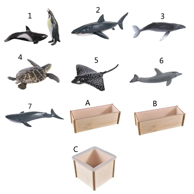 

652F Large Cube Silicone Resin Mold Square Silicone Molds Sea Creature Resin Fillers for Resin Crafts DIY, Home Decoration