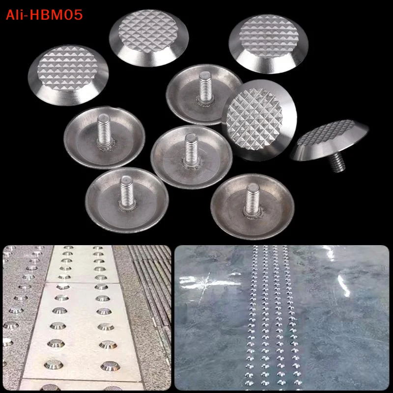 

(HB05)10Pcs Tactile Nail 304 Stainless Steel Antislip Road Markers For Sidewalk Subways Airport Outdoor Safety
