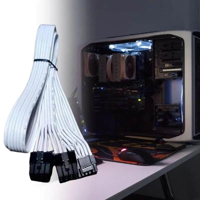 Q1JC 30cm PCIE 5.0 Cable 16AWG 2pin to 16pin 12VHPWR كابل للتكامل