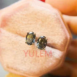 YULEM 1 Carats Gray/Grey Moissanite Diamond Earring for Women 925 Sterling Silver Fine Wedding Jewelry