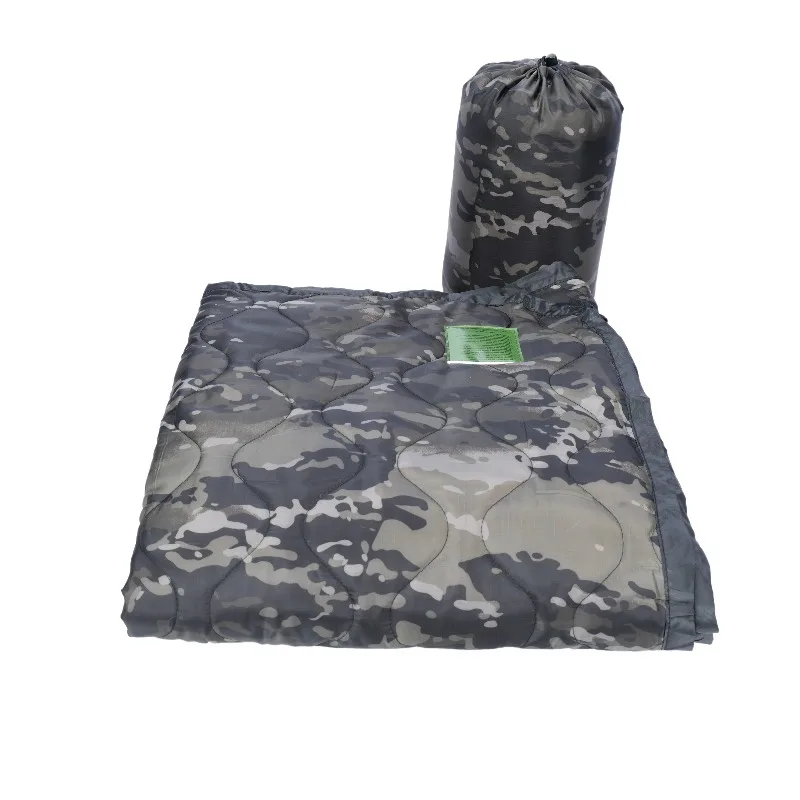 82x58 Inch Tactical Army Poncho Liner Camouflage Water Repellent Woobie Quilted Blanket Suitable for Camping, Shooting, Hunting