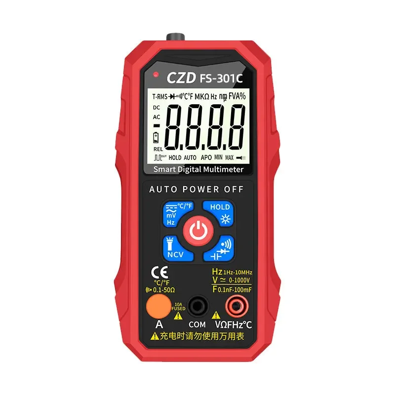 Multimeter 301C Digital Display Household Small Electrical Instruments and Meters Digital Anti Burn Universal Meter