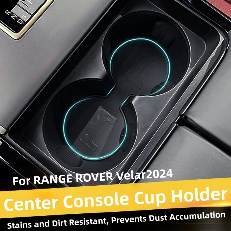 

For Land Rover Discovery Sport 2020-2024 TPE Black Car Center Console Water Cup Slot Pad Anti Slip Pad Car Interior Accessories